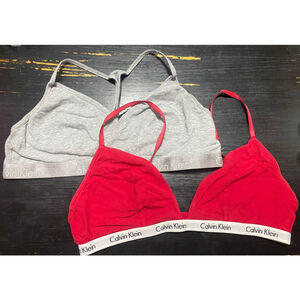 Women's Calvin Klein Bralette Bras XL Red Gray